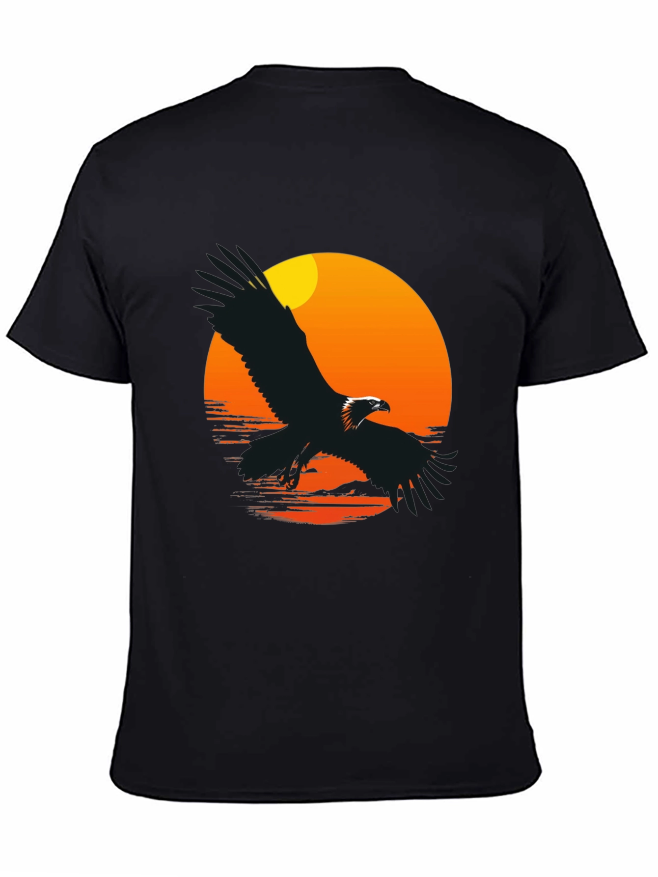 Eagle Sunset Graphic T-Shirt - Black