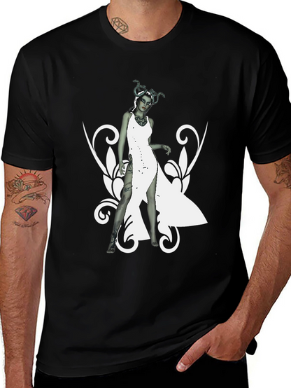 Medusa Graphic Print Black T-Shirt
