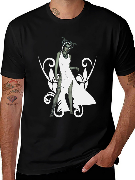 Medusa Graphic Print Black T-Shirt