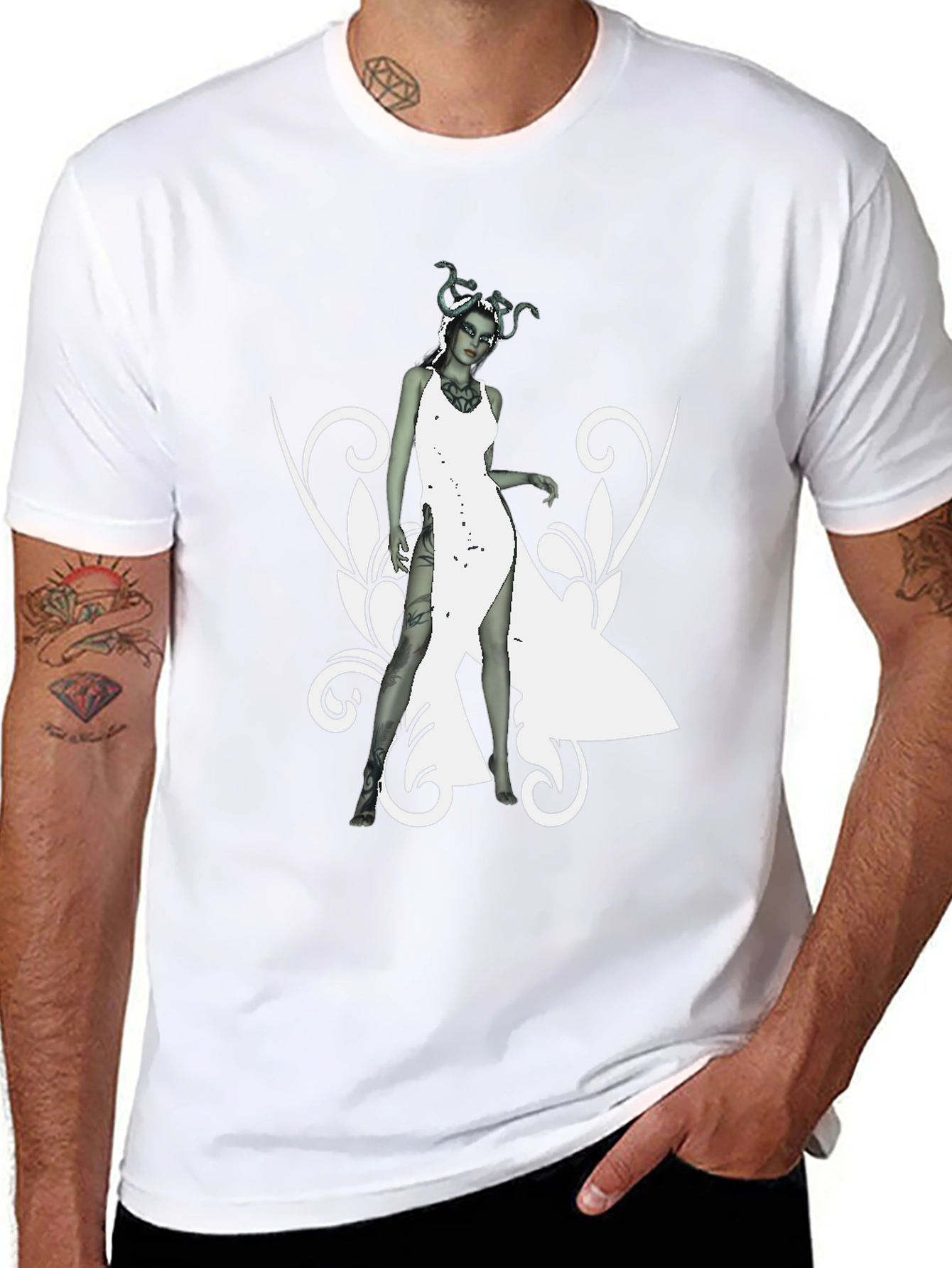 Medusa Graphic Print Black T-Shirt