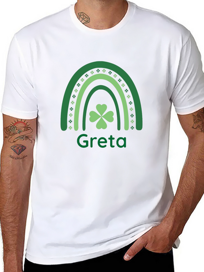 Greta St. Patricks Day Shamrock Rainbow T-Shirt
