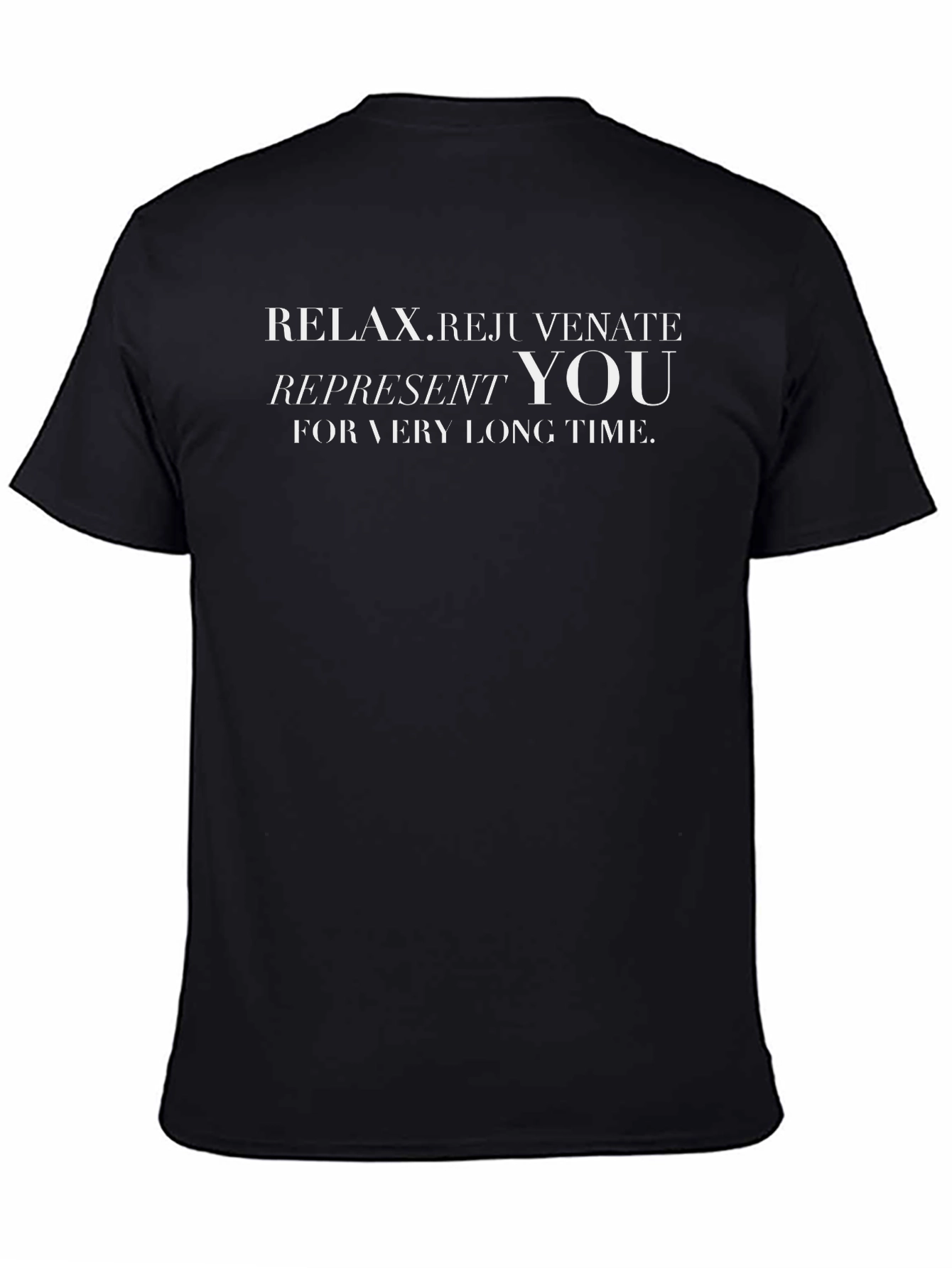 Relax Rejuvenate T-Shirt - Black Cotton Blend Casual Tee