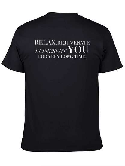 Relax Rejuvenate T-Shirt - Black Cotton Blend Casual Tee