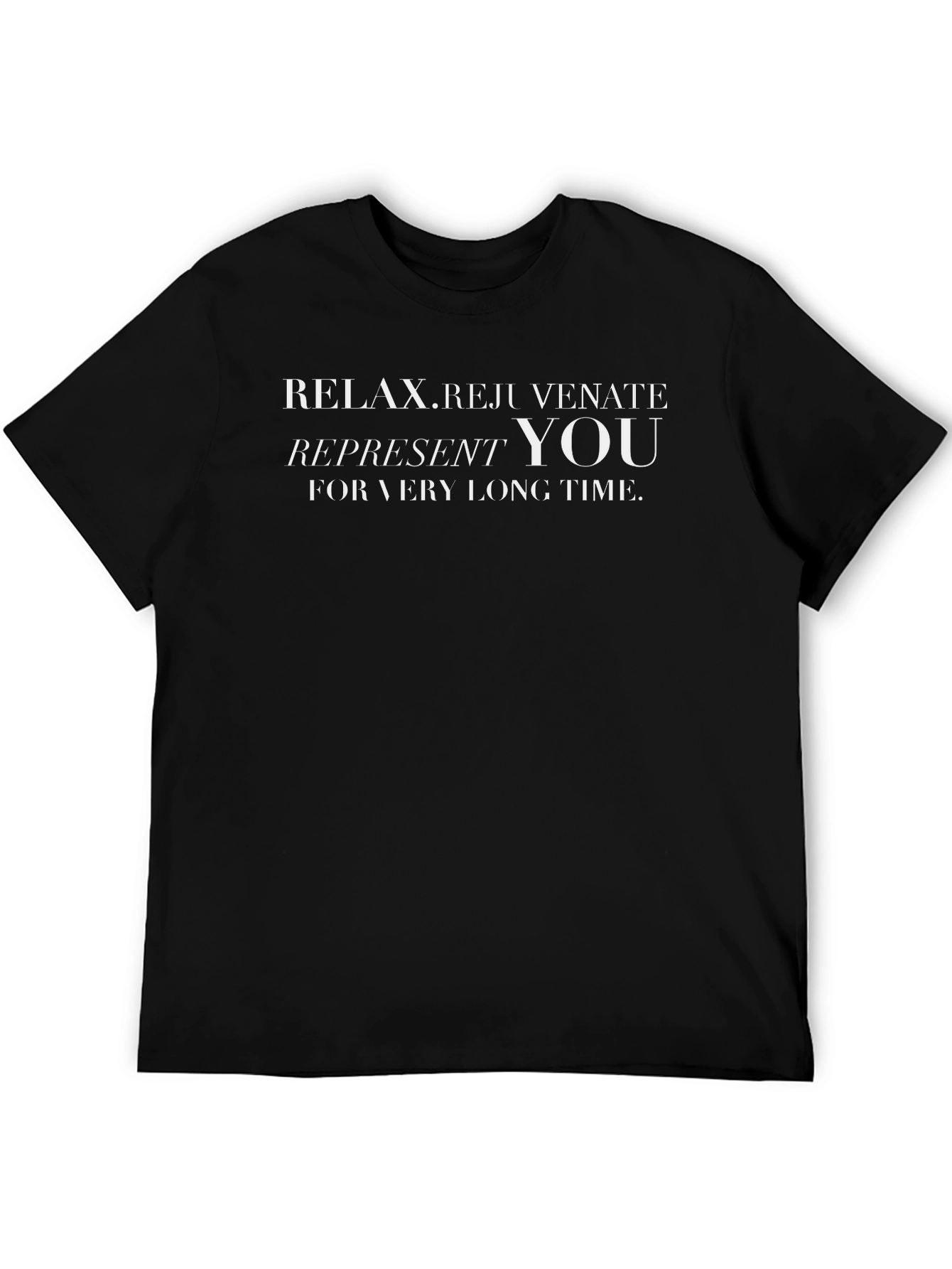 Relax Rejuvenate T-Shirt - Black Cotton Blend Casual Tee