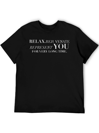 Relax Rejuvenate T-Shirt - Black Cotton Blend Casual Tee