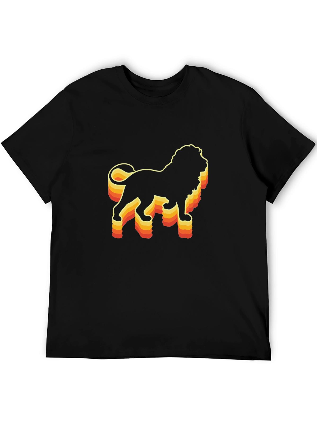 Retro Lion Graphic Tee - Black