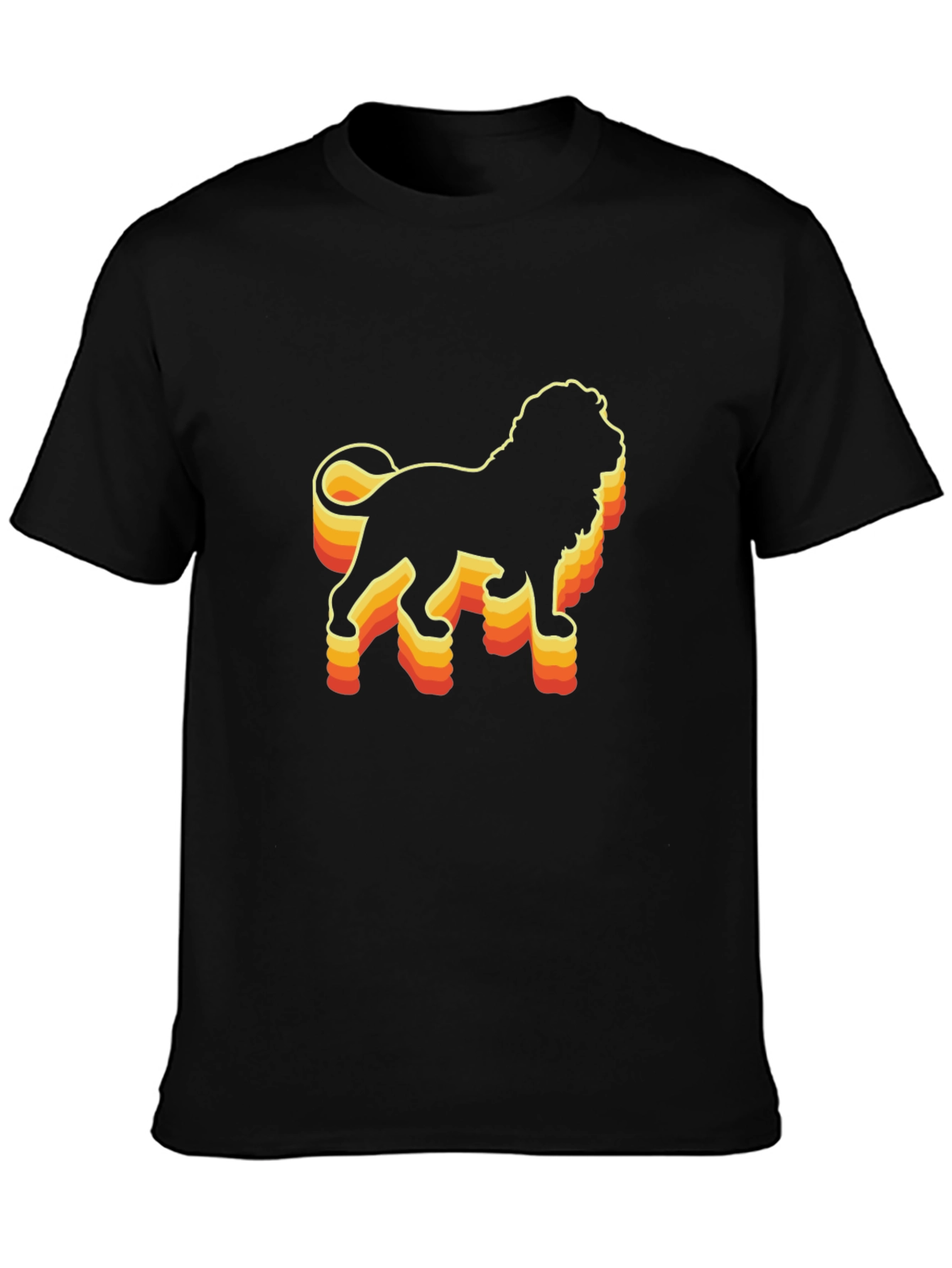 Retro Lion Graphic Tee - Black