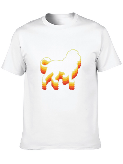 Retro Lion Graphic Tee - Black