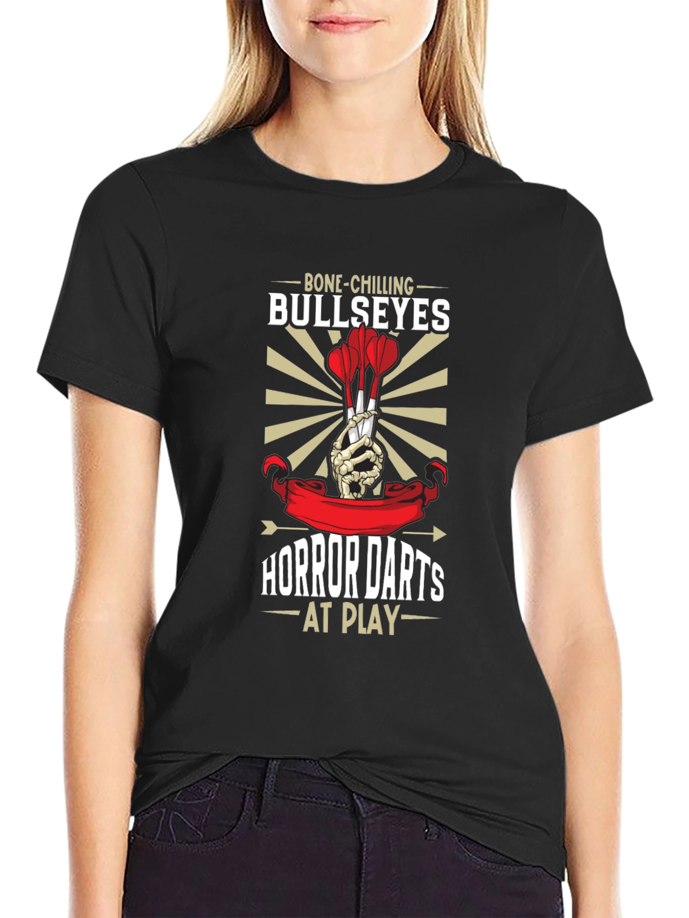 Bone-Chilling Bullseyes Horror Darts T-Shirt