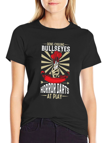 Bone-Chilling Bullseyes Horror Darts T-Shirt