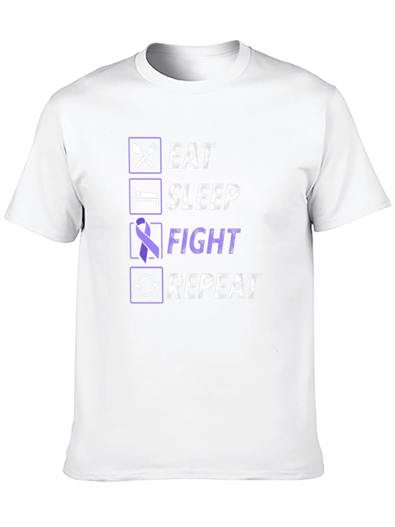 Eat Sleep Fight Repeat T-Shirt - Awareness Tee