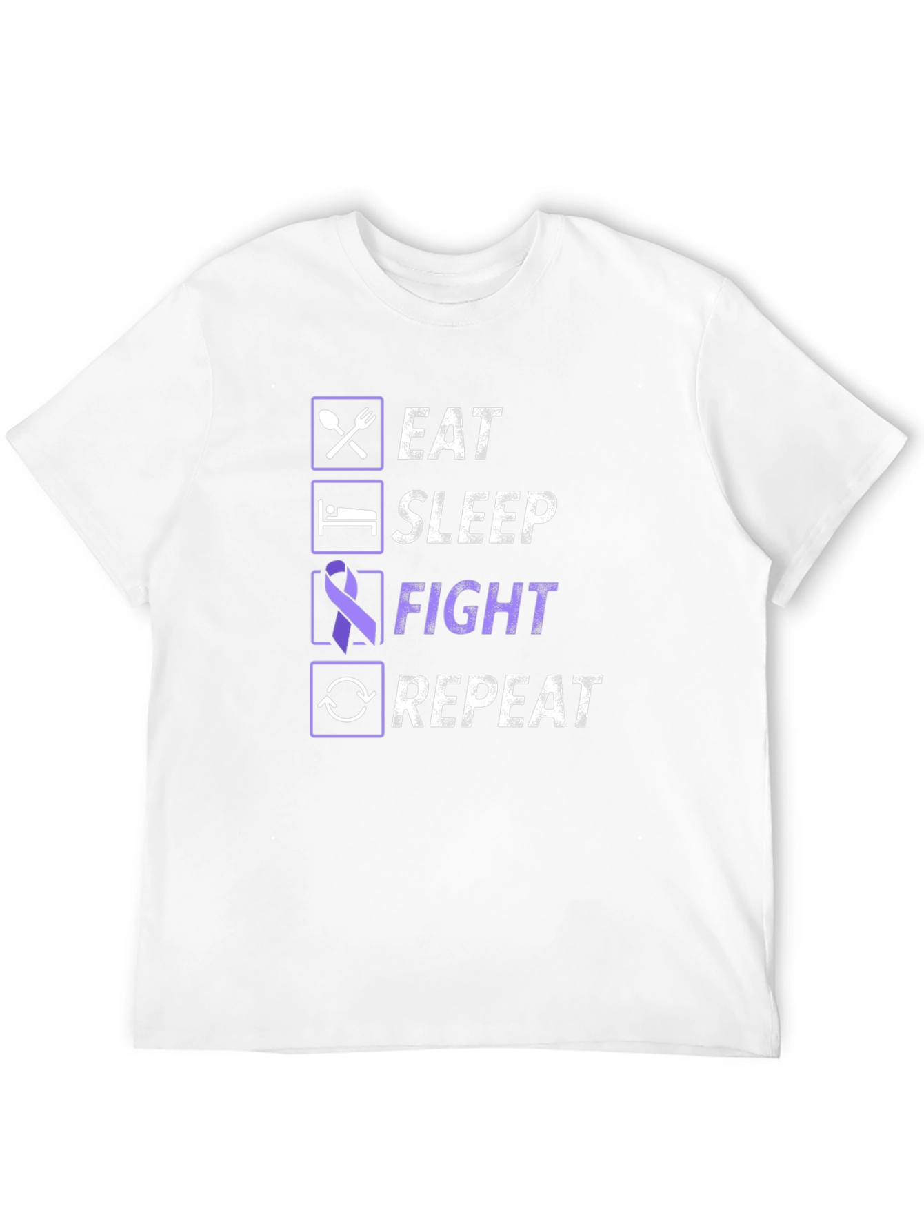 Eat Sleep Fight Repeat T-Shirt - Awareness Tee