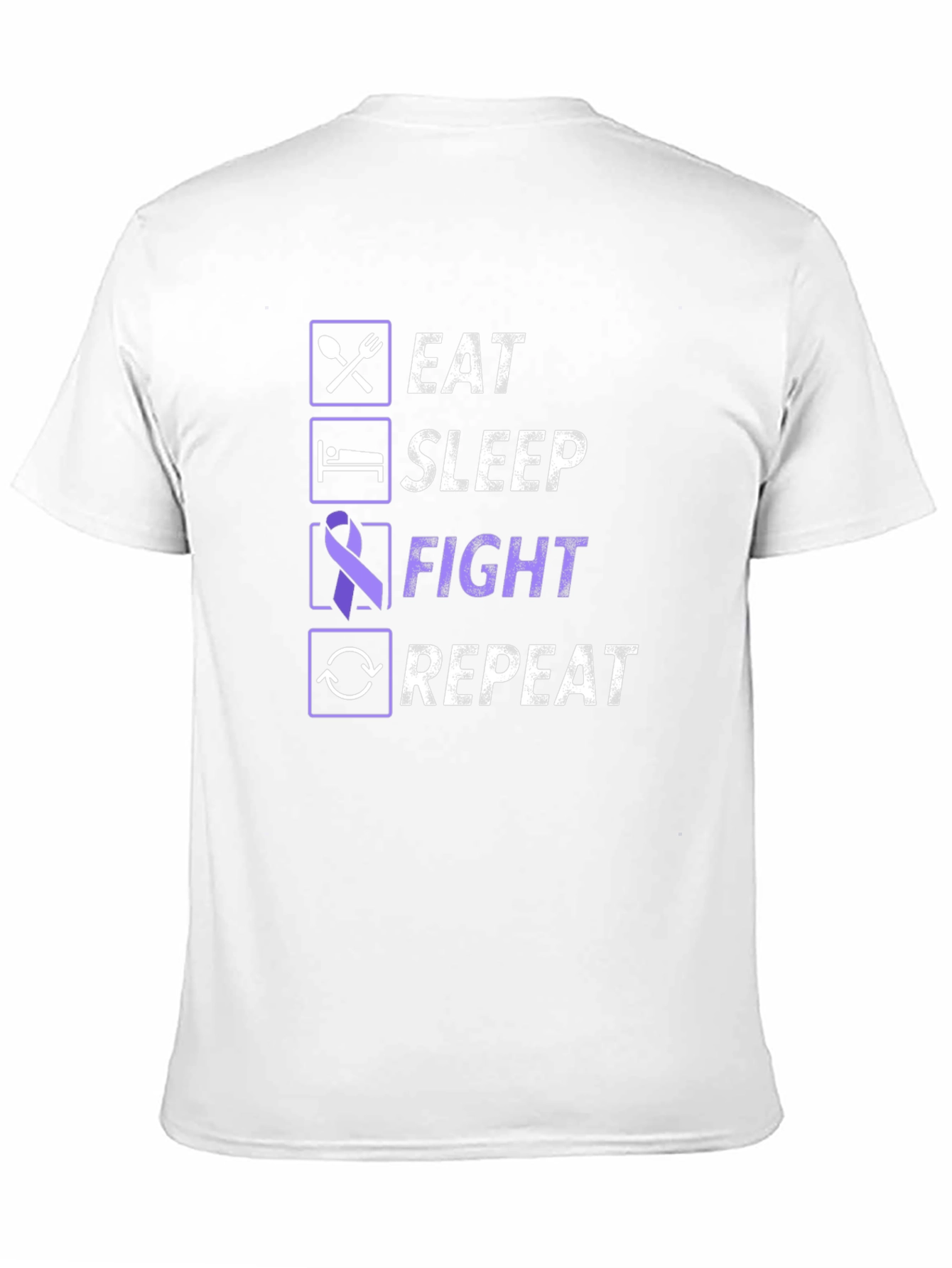 Eat Sleep Fight Repeat T-Shirt - Awareness Tee