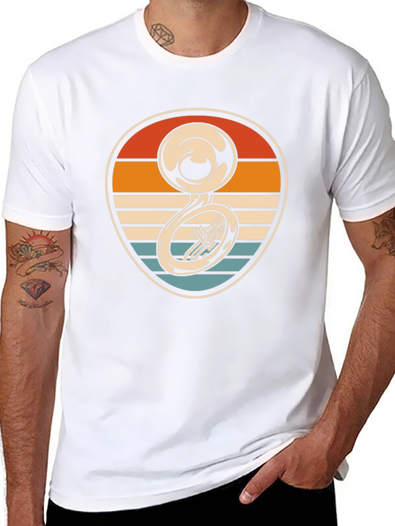 Retro Tuba Sunset Graphic Tee