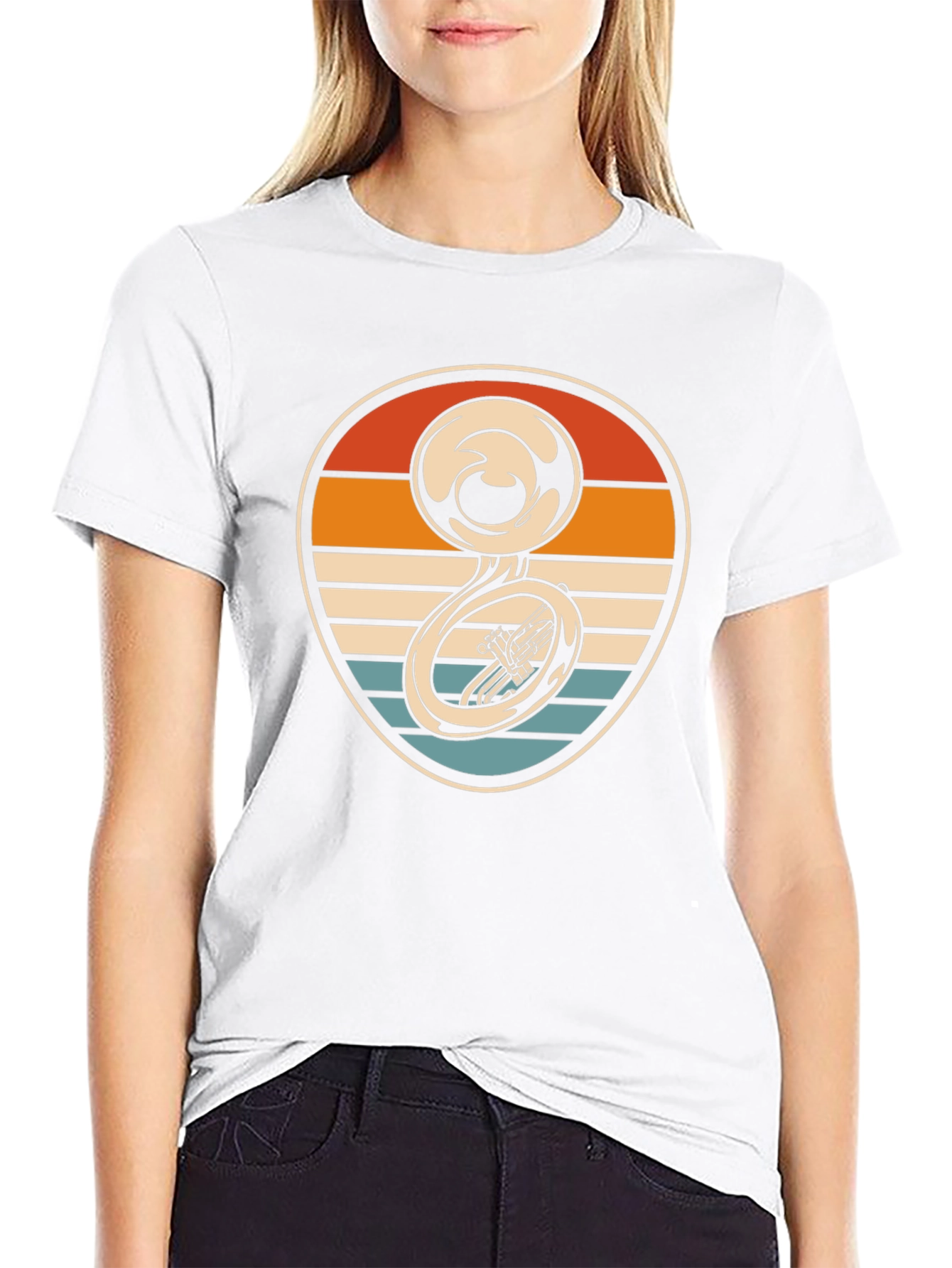 Retro Tuba Sunset Graphic Tee