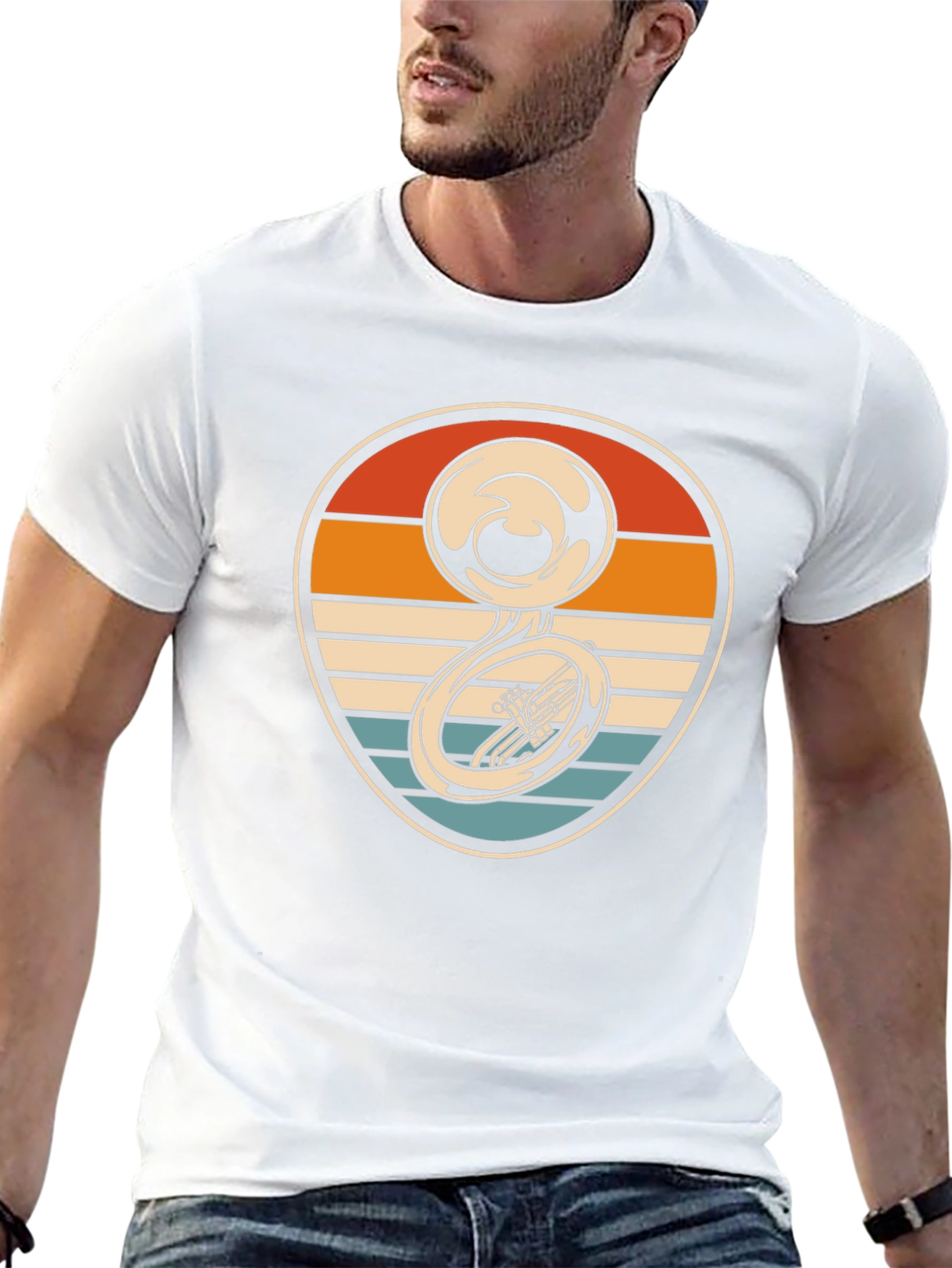 Retro Tuba Sunset Graphic Tee