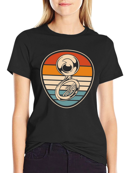 Retro Tuba Sunset Graphic Tee