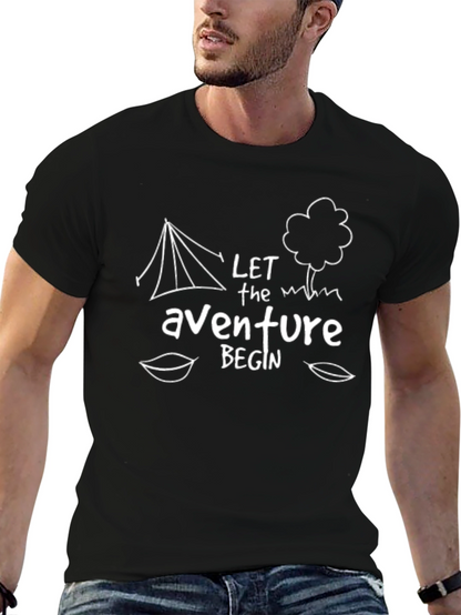 Adventure Begins Graphic Tee - Black