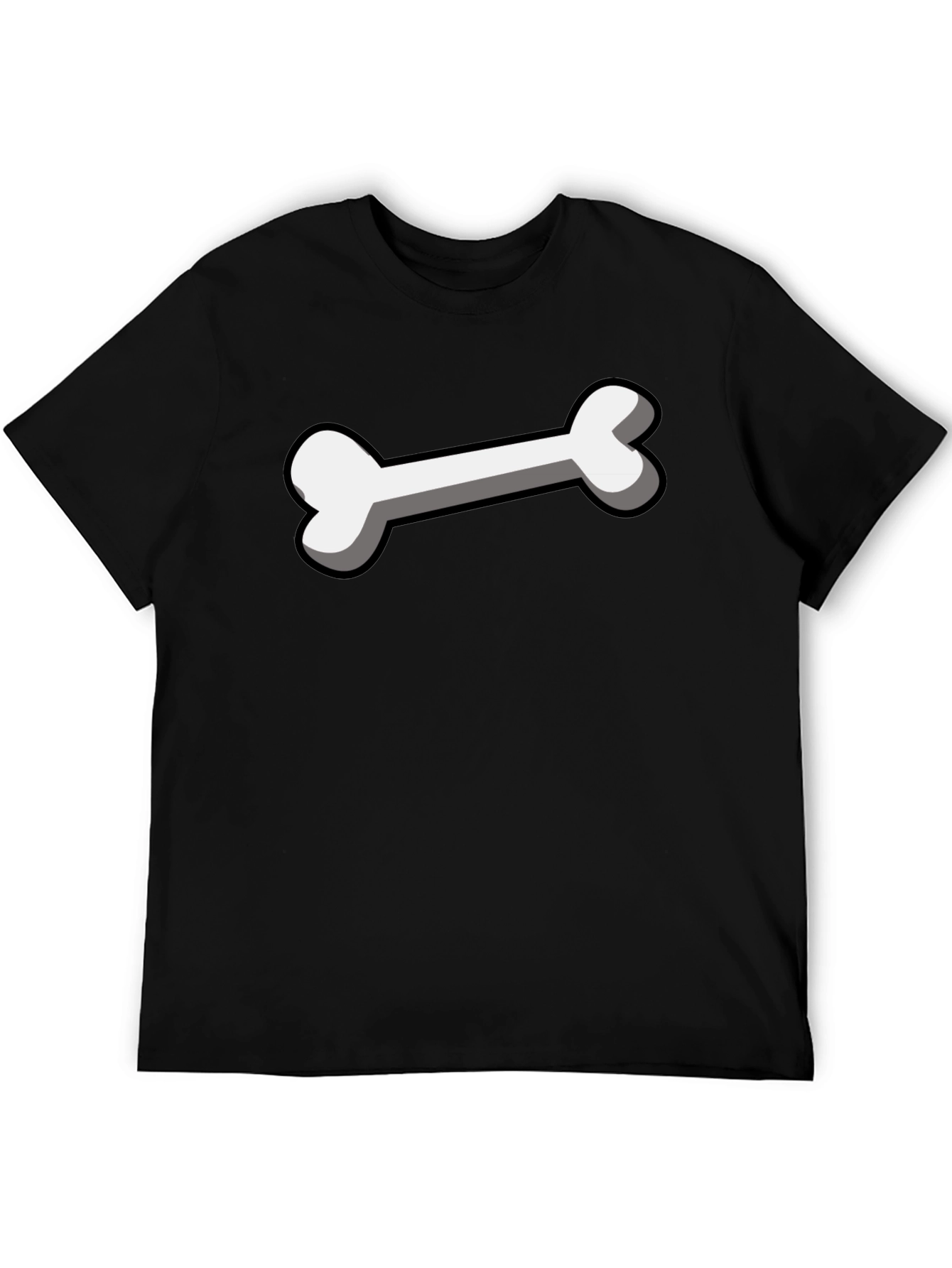 Bone Graphic Black T-Shirt - Funny Cartoon Bone