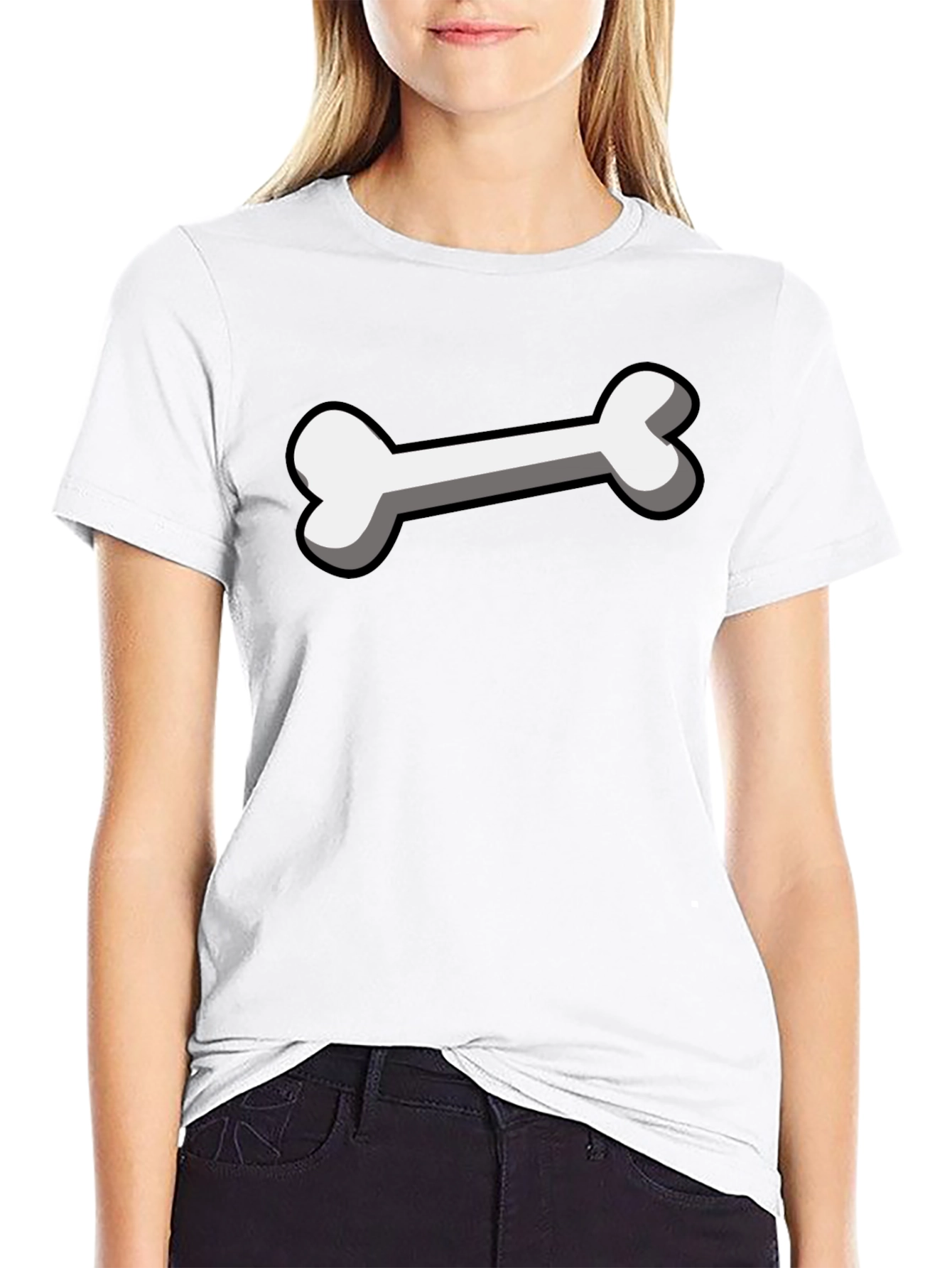 Bone Graphic Black T-Shirt - Funny Cartoon Bone