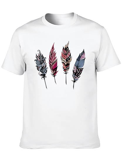 Feather Print Black T-Shirt