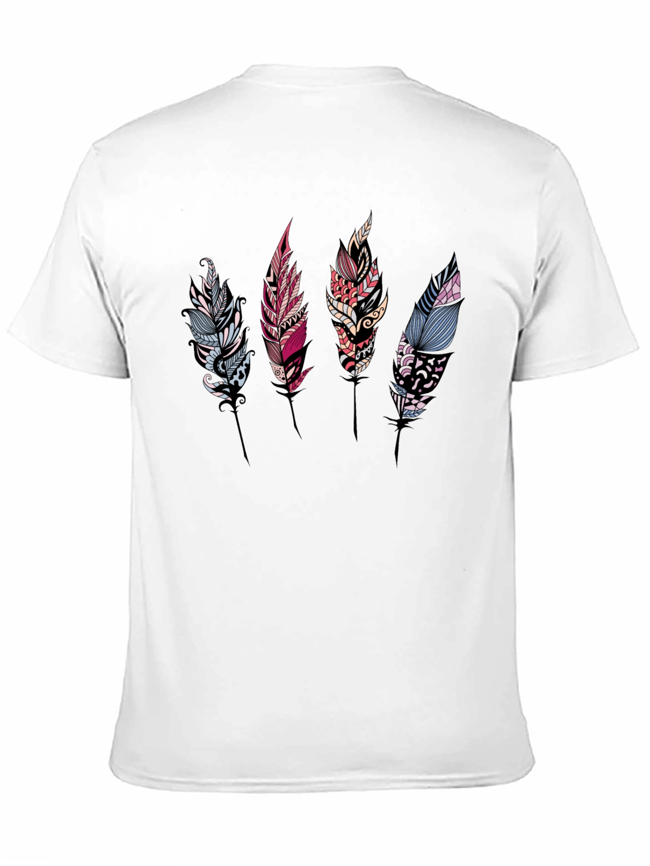 Feather Print Black T-Shirt