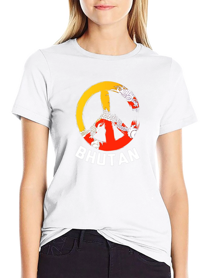 Bhutan Peace Sign T-Shirt - Mens Black Tee