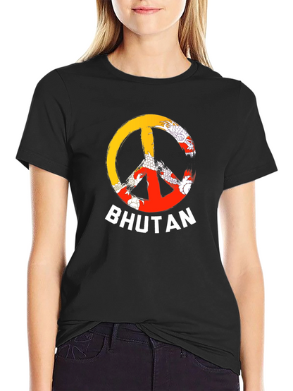 Bhutan Peace Sign T-Shirt - Mens Black Tee