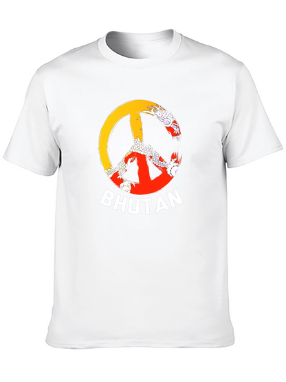 Bhutan Peace Sign T-Shirt - Mens Black Tee