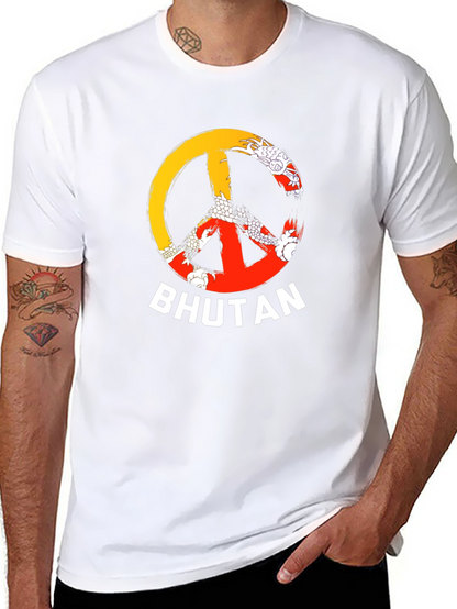 Bhutan Peace Sign T-Shirt - Mens Black Tee