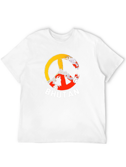 Bhutan Peace Sign T-Shirt - Mens Black Tee