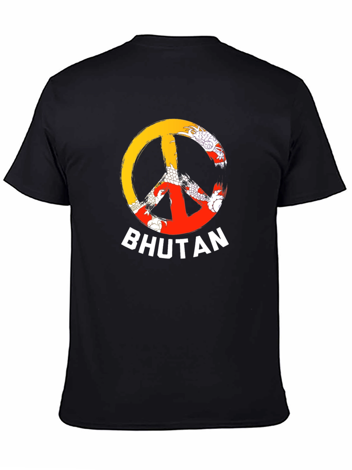 Bhutan Peace Sign T-Shirt - Mens Black Tee