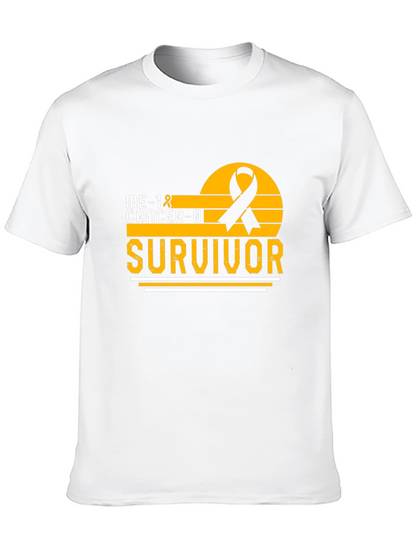 Cancer Survivor T-Shirt Black Ribbon Awareness Support