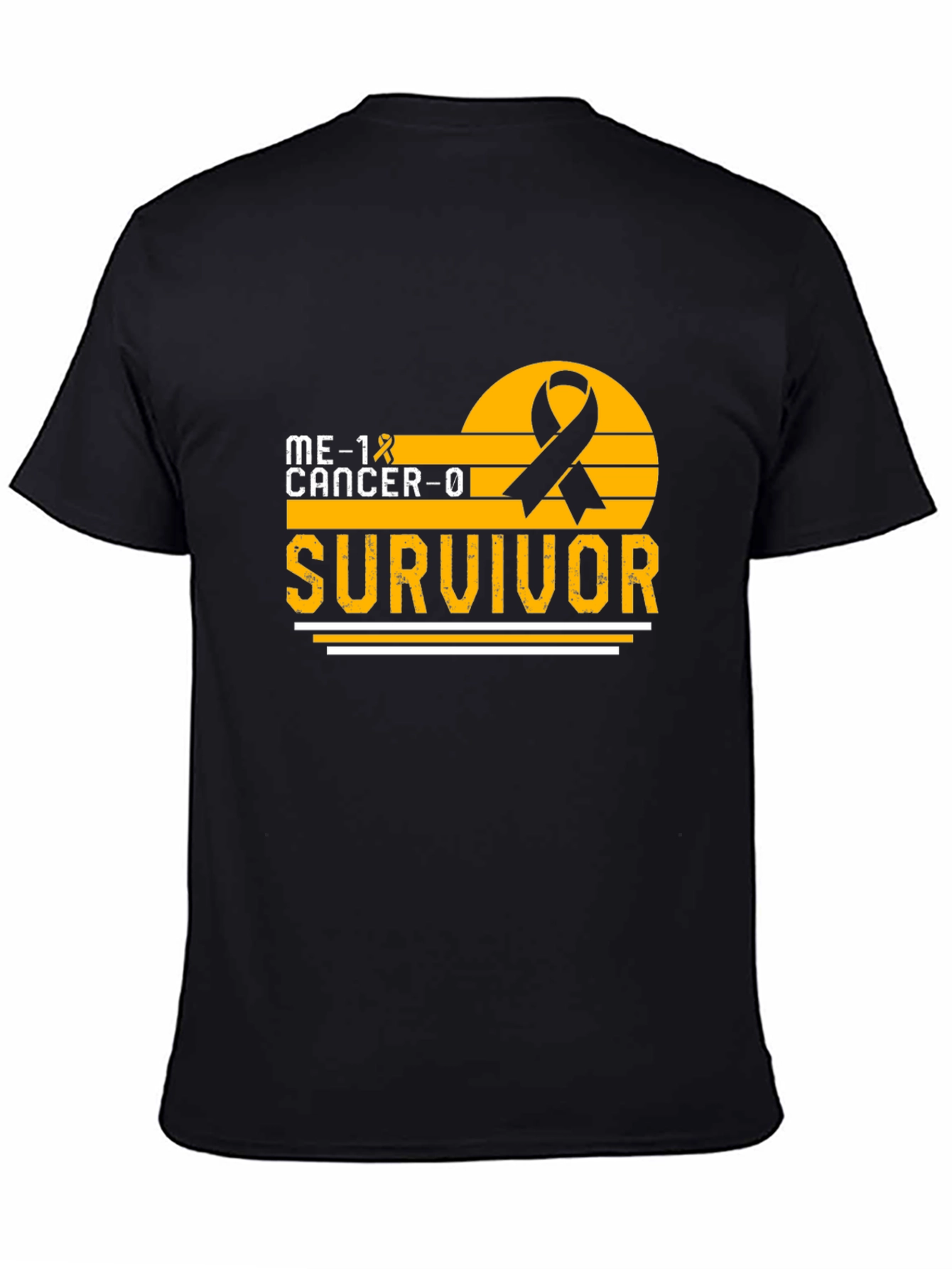 Cancer Survivor T-Shirt Black Ribbon Awareness Support