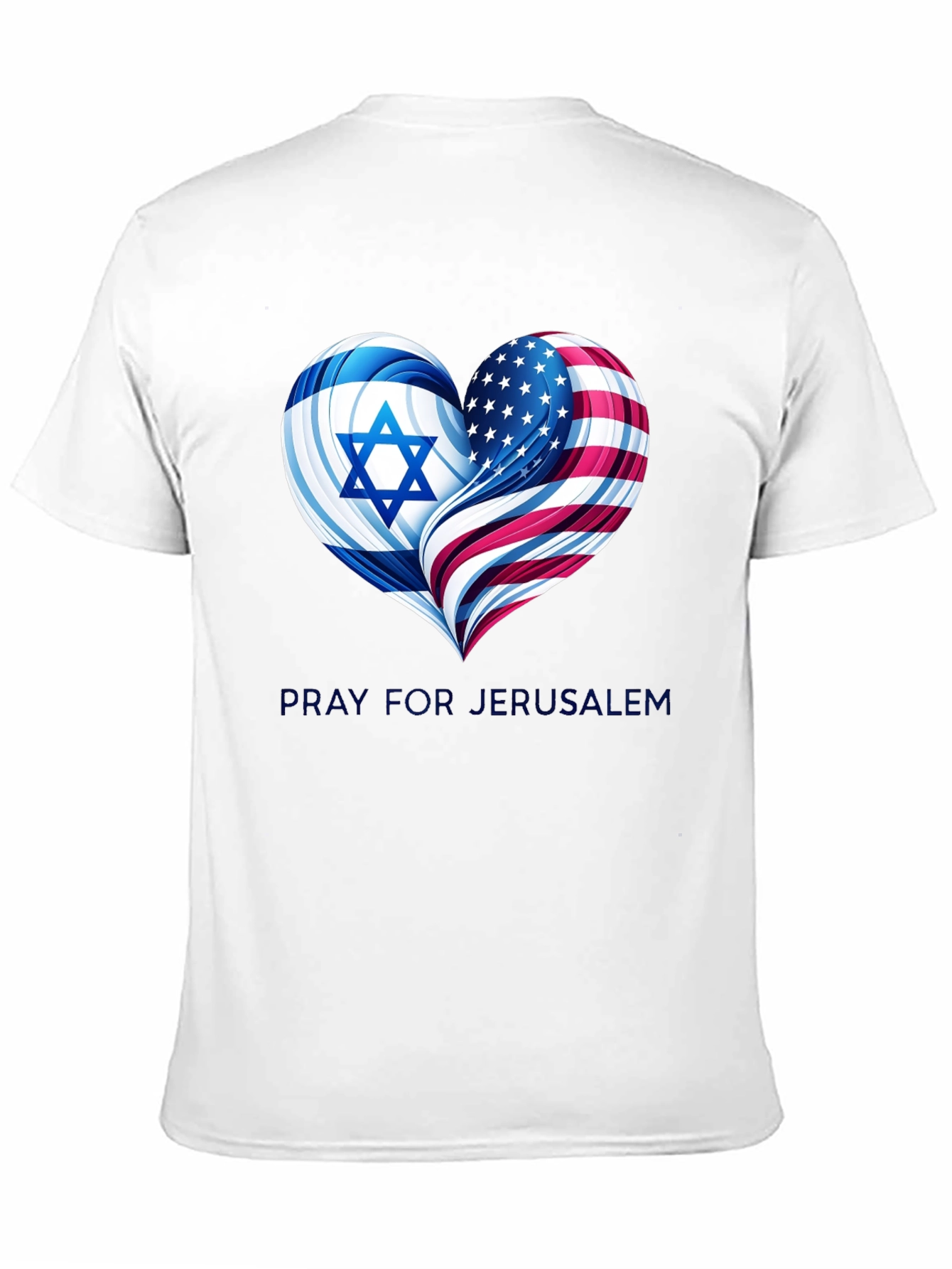 Pray for Jerusalem - Heart Flag Graphic T-Shirt