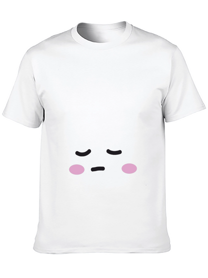 Cute Sad Face Black T-Shirt
