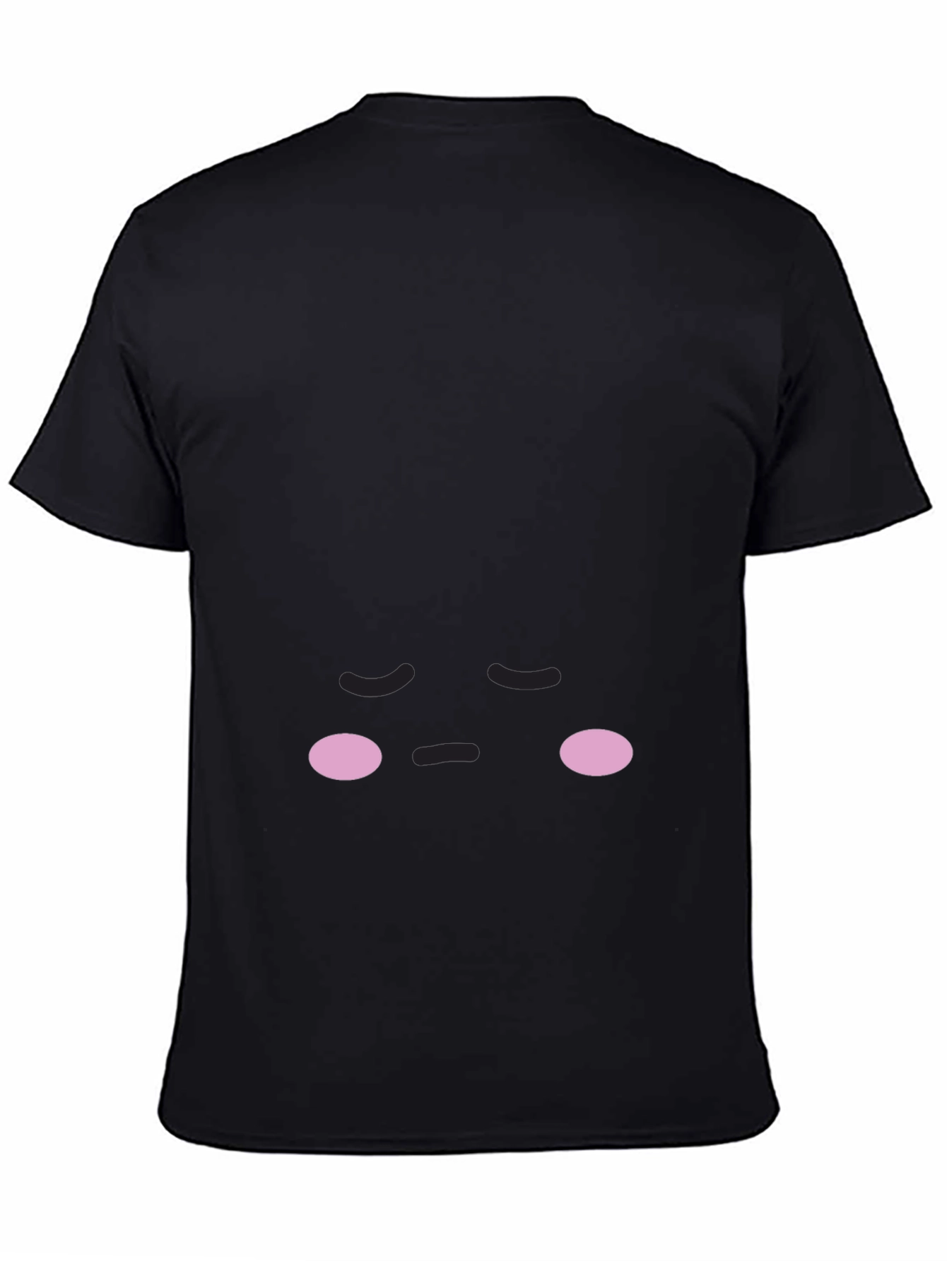 Cute Sad Face Black T-Shirt
