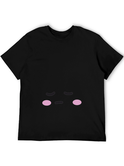 Cute Sad Face Black T-Shirt
