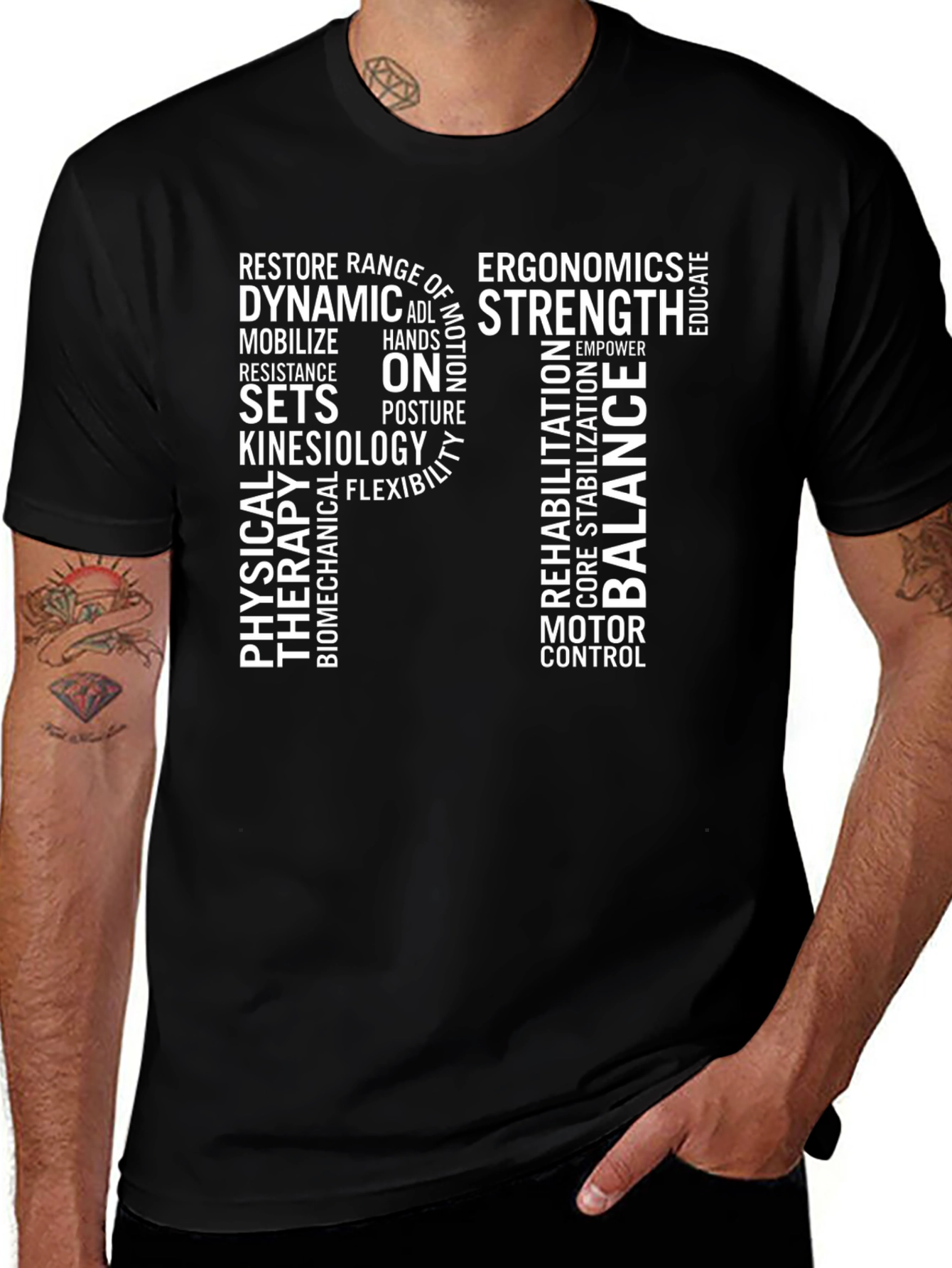 PT Physical Therapy Word Art T-Shirt