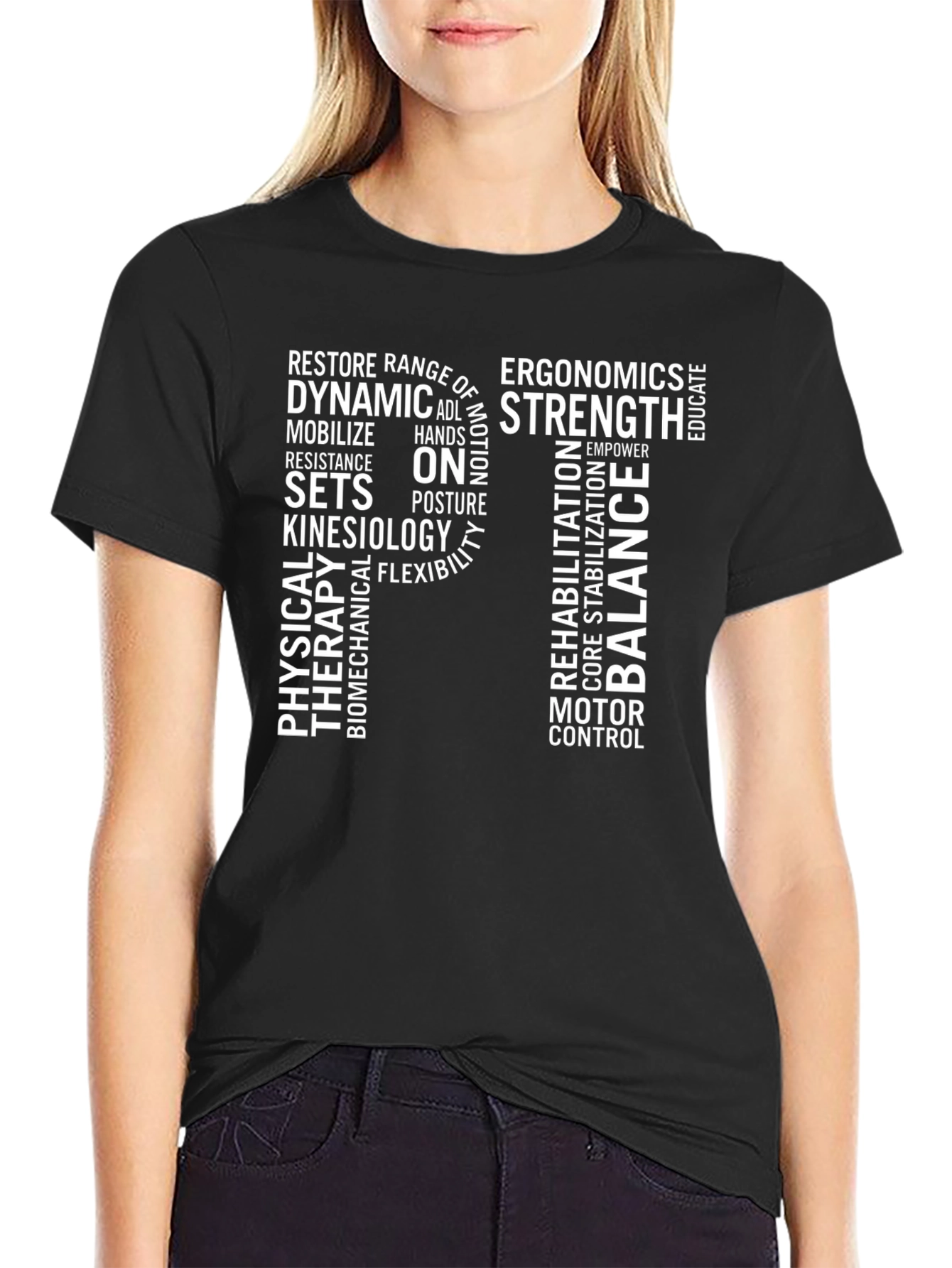PT Physical Therapy Word Art T-Shirt
