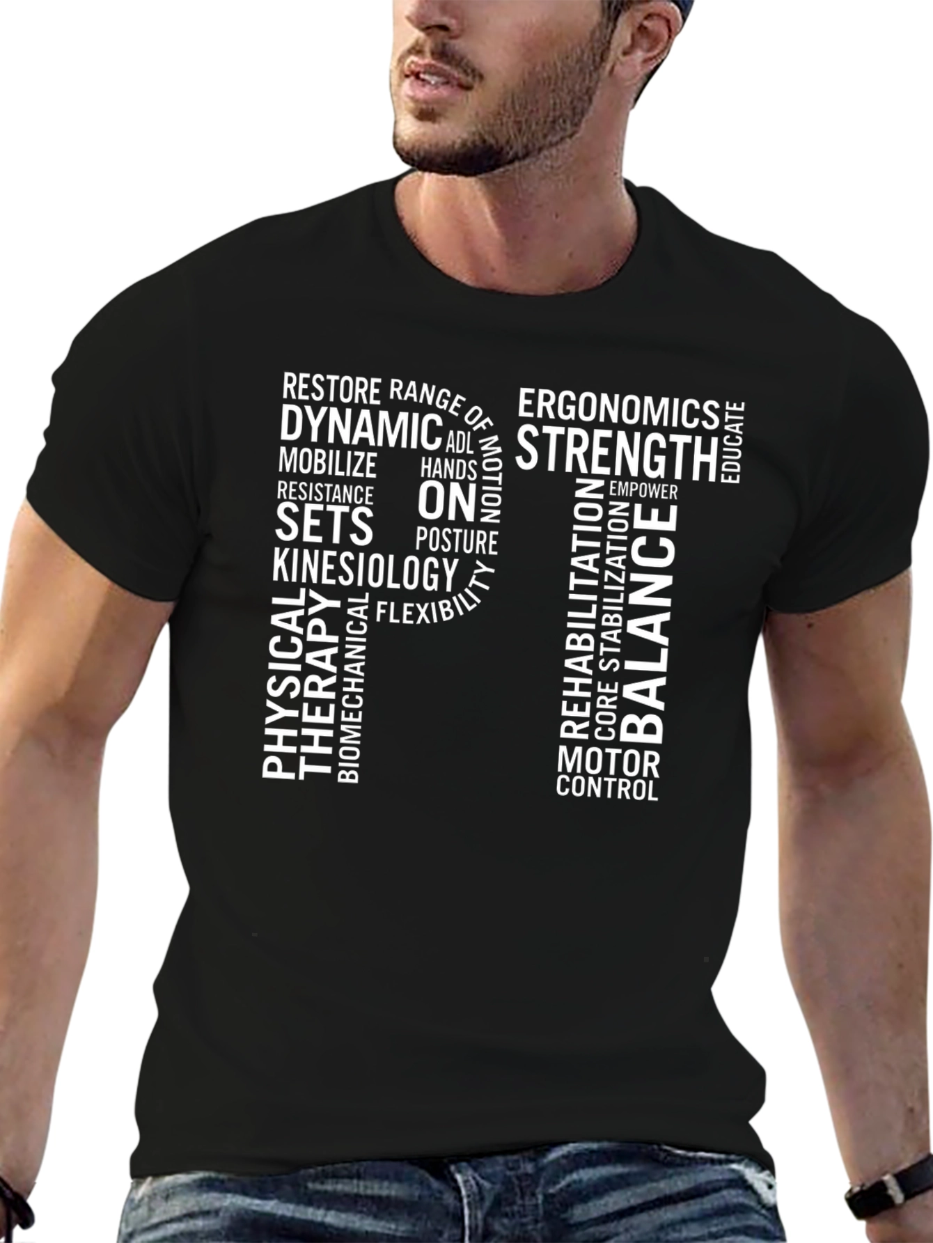 PT Physical Therapy Word Art T-Shirt