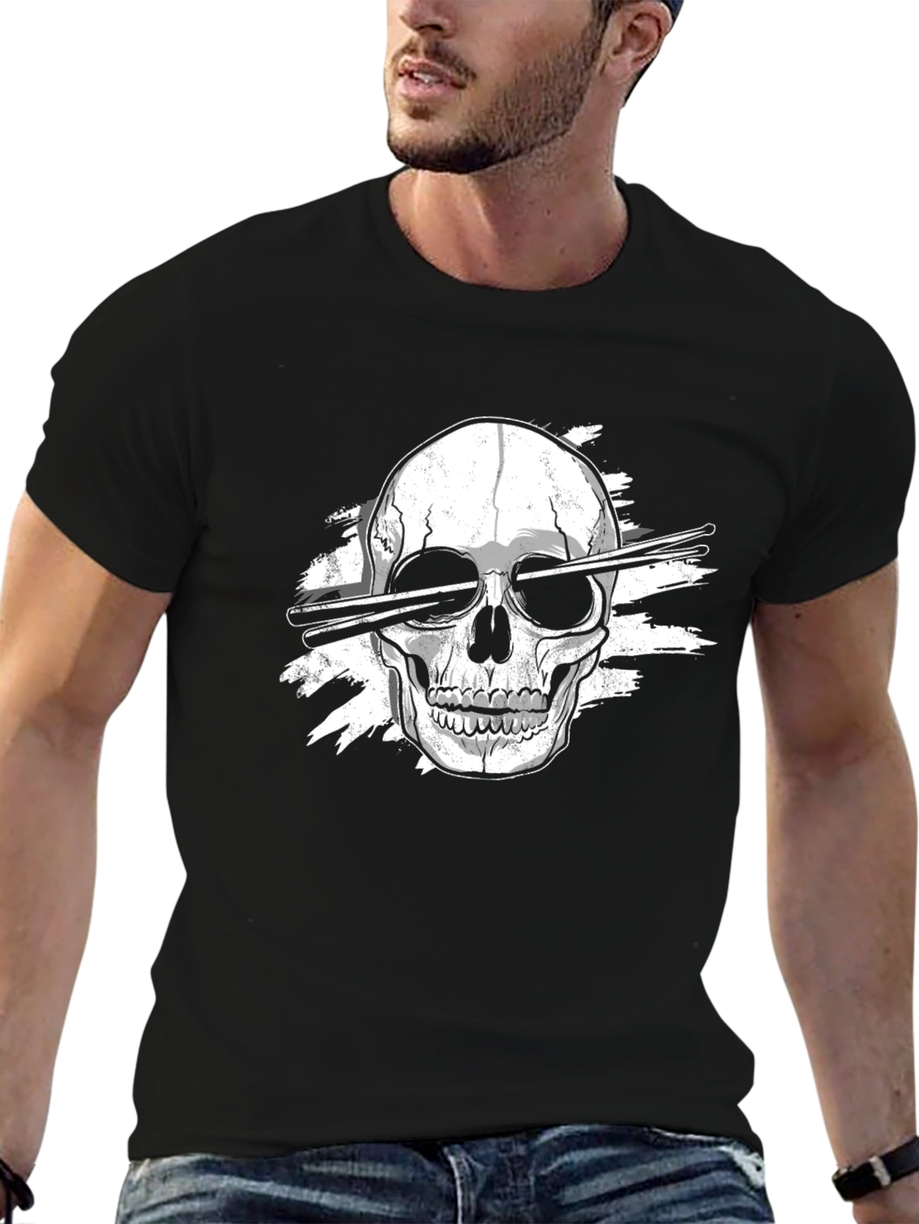 Skull Drummer T-Shirt - Rock On!