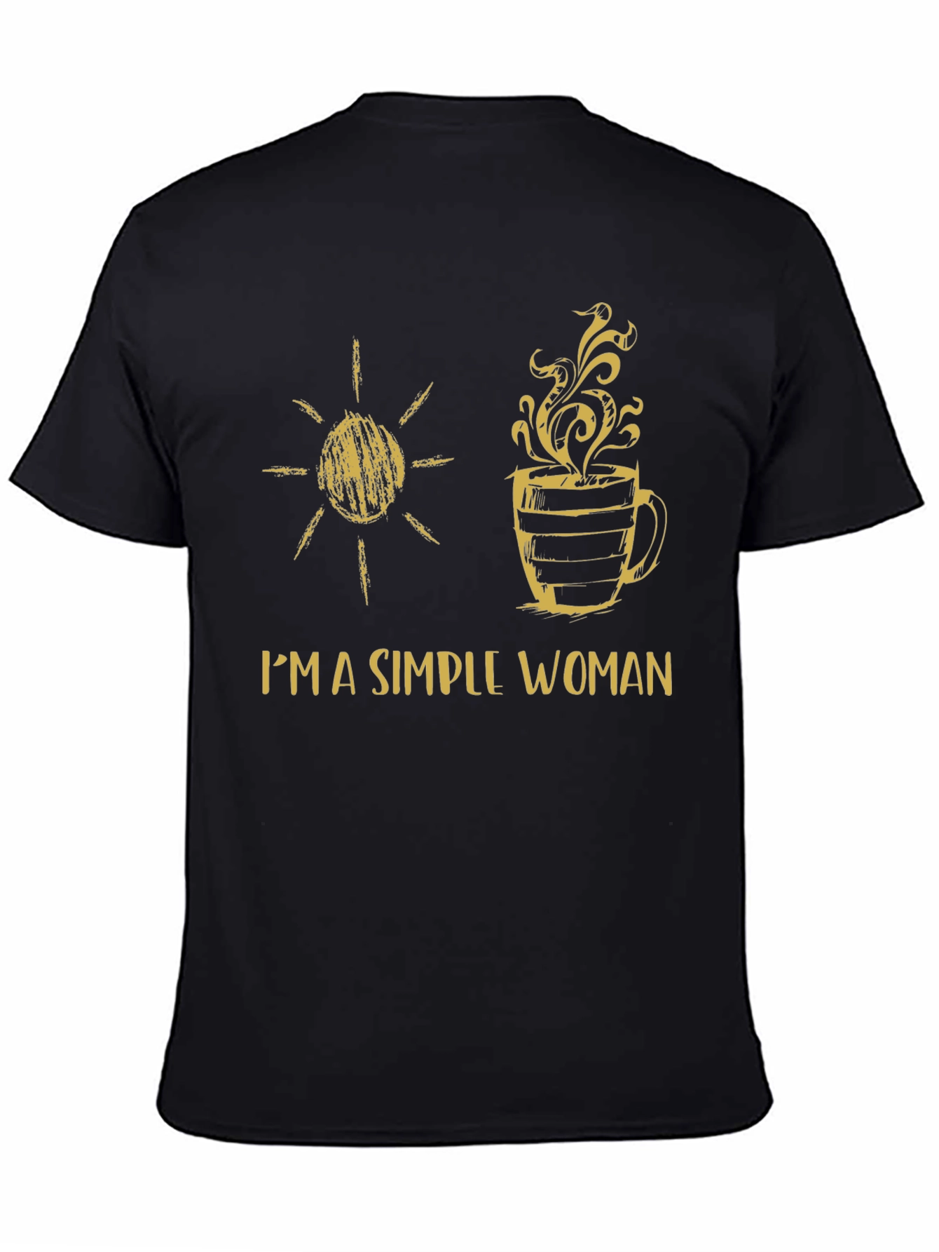 Simple Woman Sun & Coffee Graphic T-Shirt