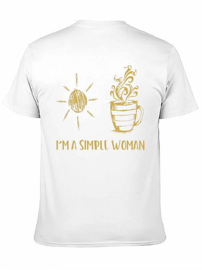 Simple Woman Sun & Coffee Graphic T-Shirt