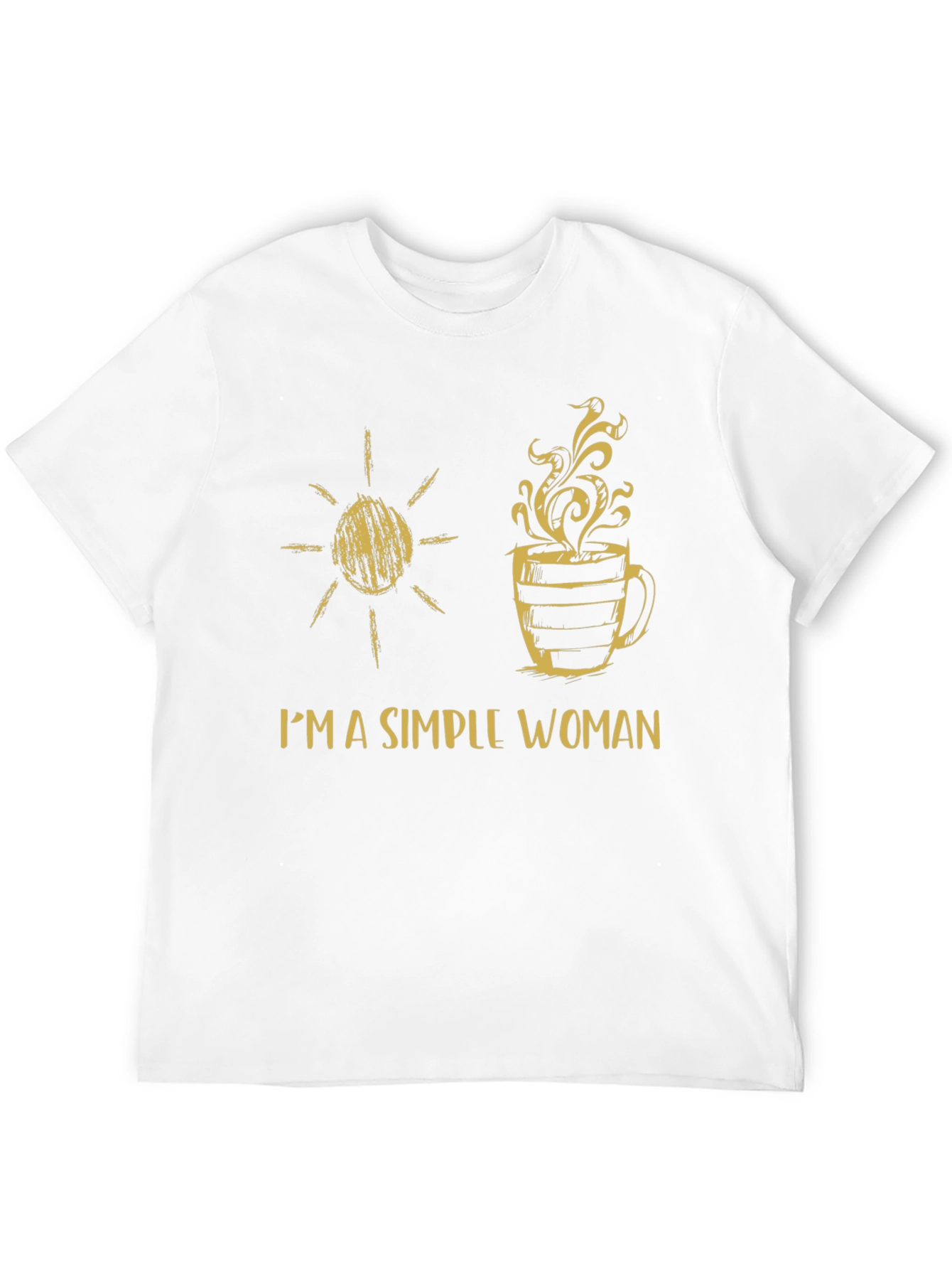 Simple Woman Sun & Coffee Graphic T-Shirt