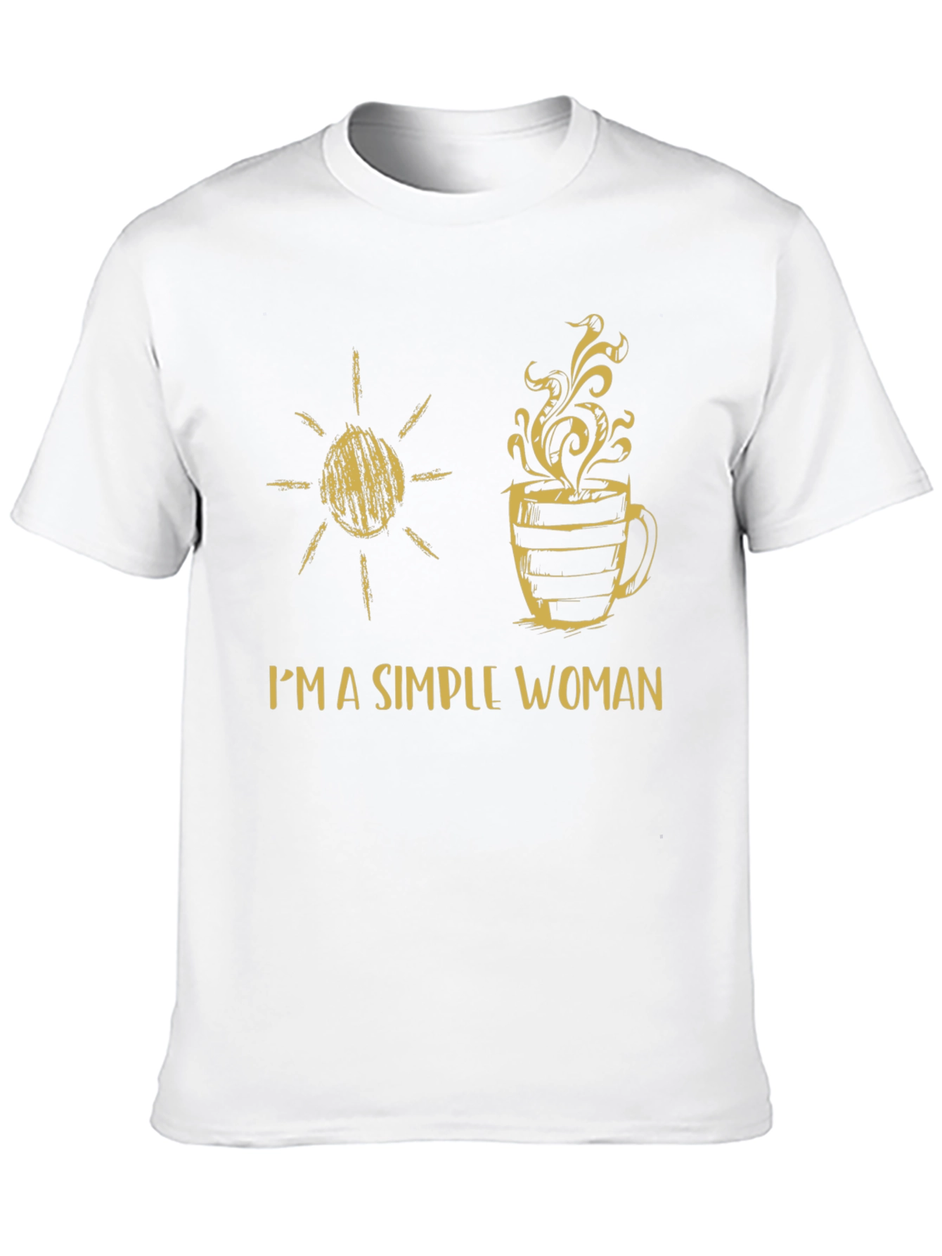Simple Woman Sun & Coffee Graphic T-Shirt