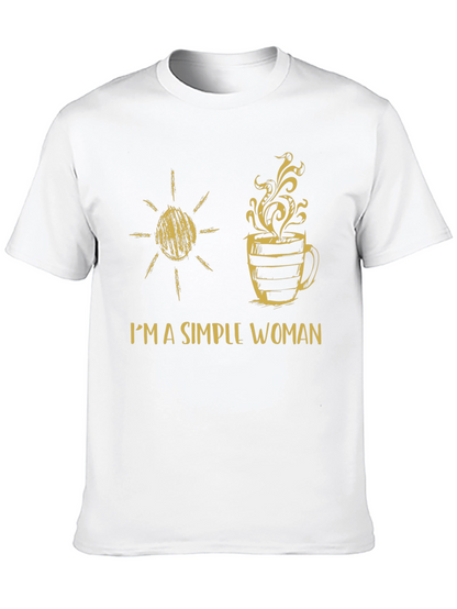 Simple Woman Sun & Coffee Graphic T-Shirt