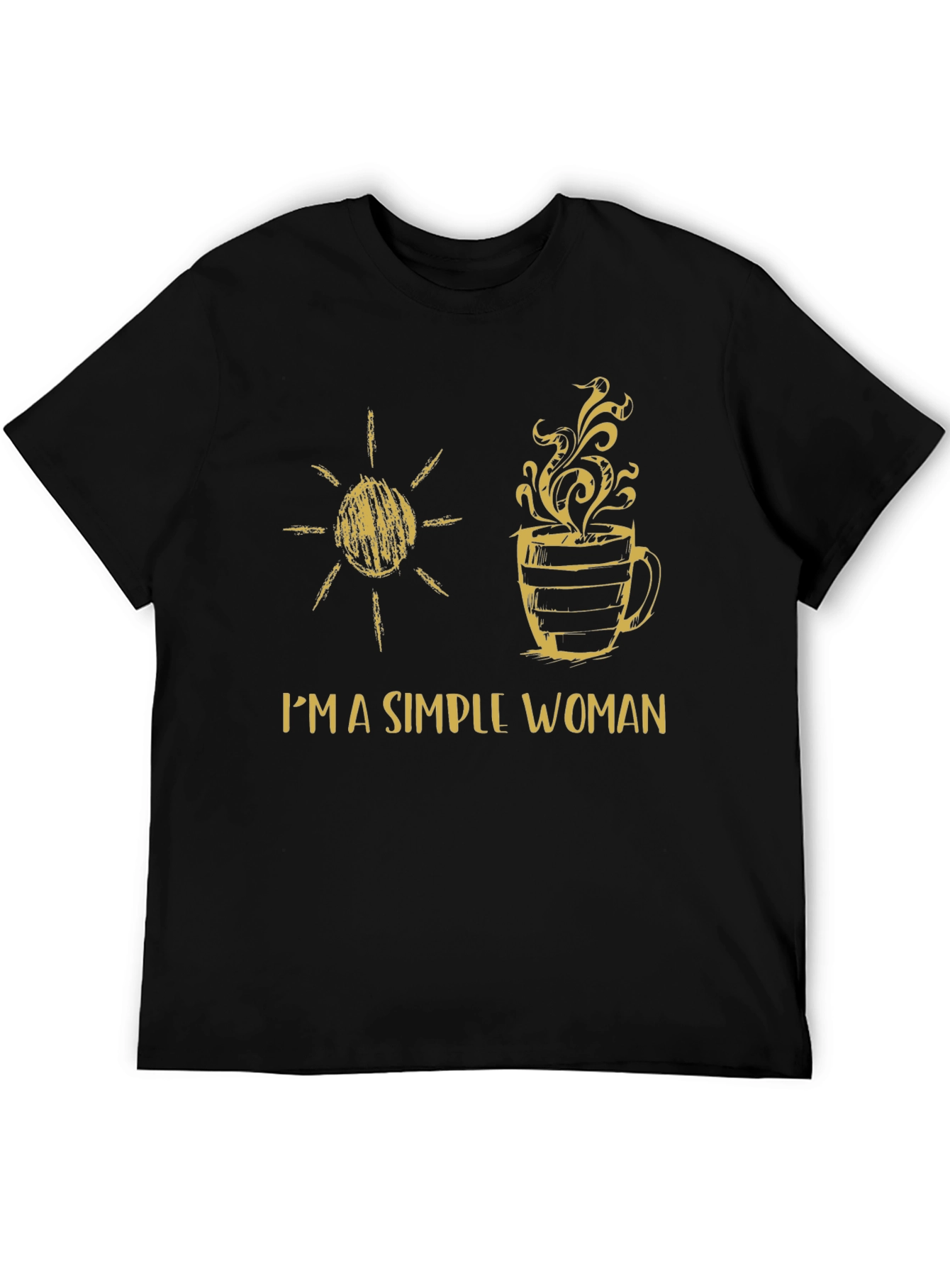 Simple Woman Sun & Coffee Graphic T-Shirt