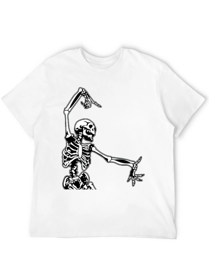 Dancing Skeleton Graphic Tee - Black Cotton