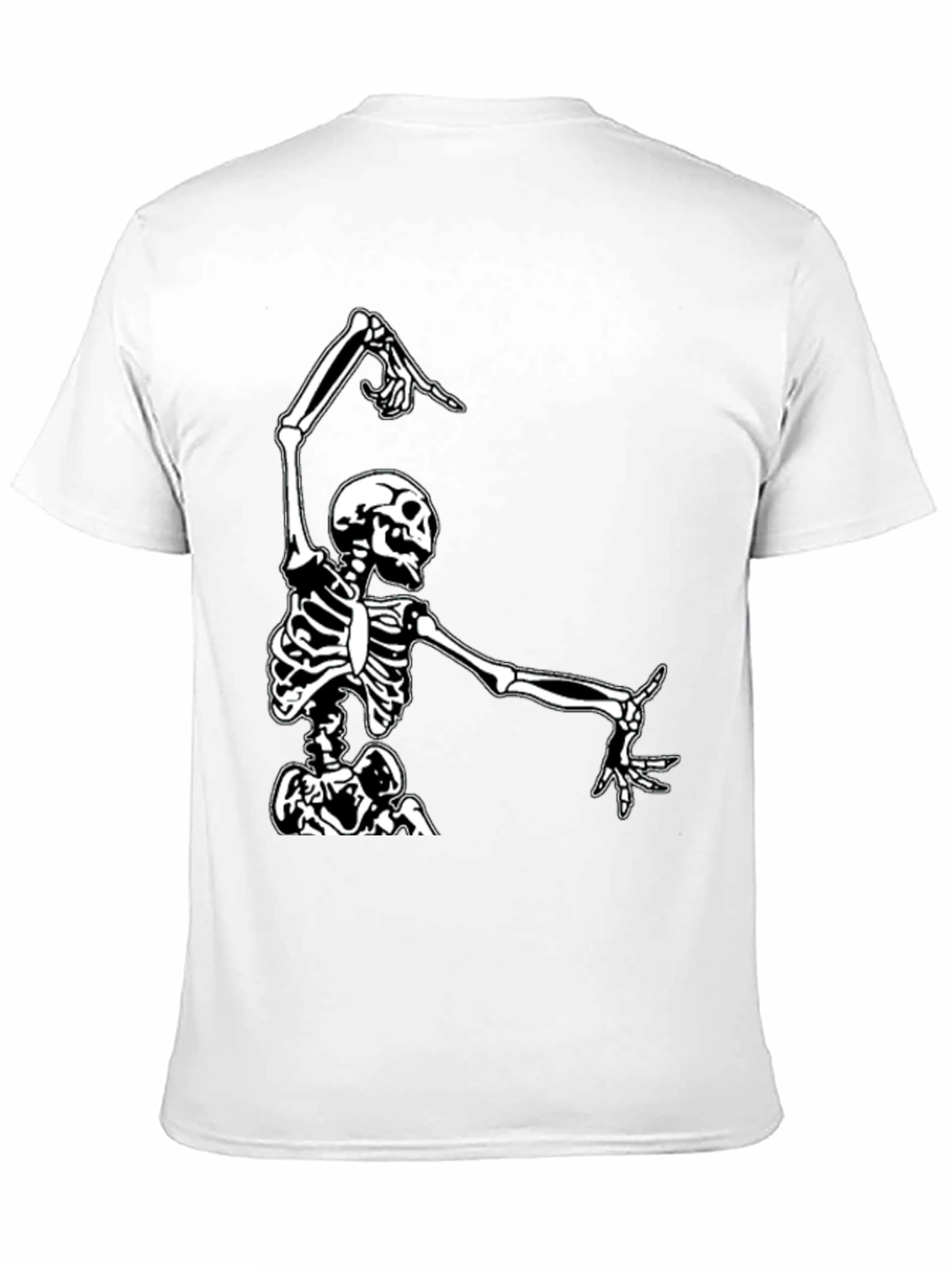 Dancing Skeleton Graphic Tee - Black Cotton